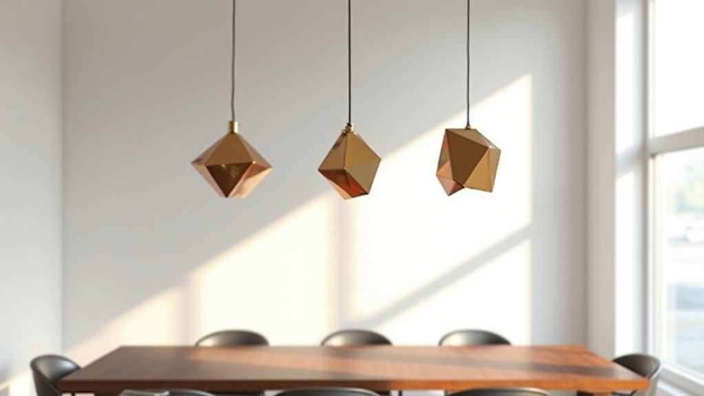 metallic geometric pendant lights