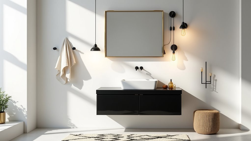 mid century modern bathroom lighting