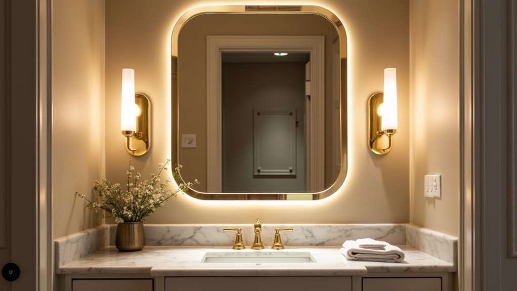 modern brass vanity mirror