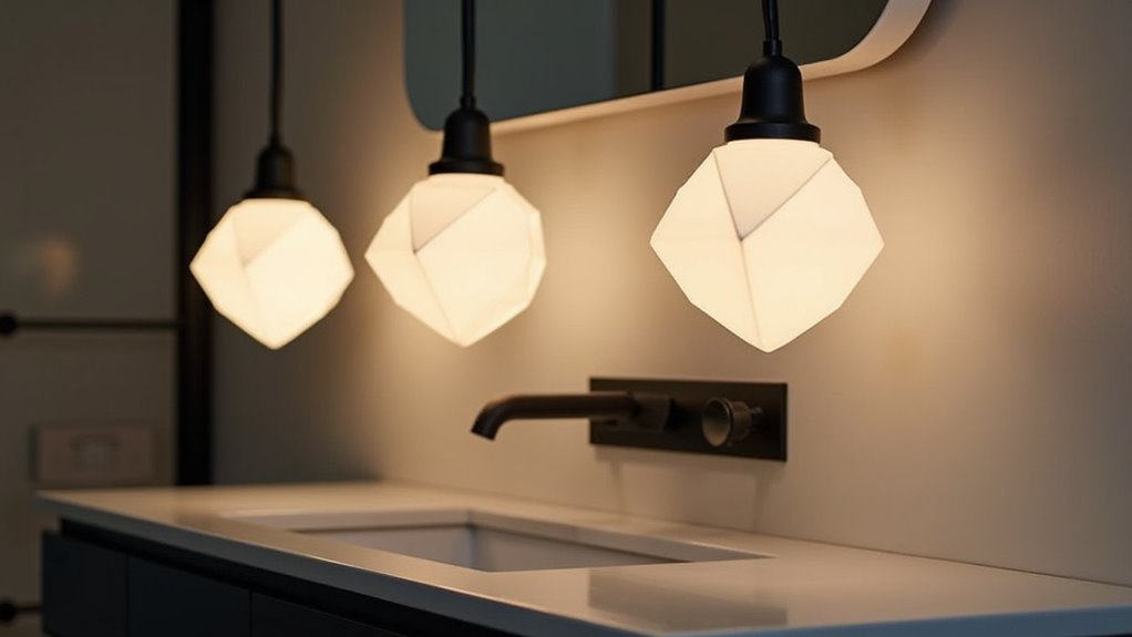 modern geometric bathroom lighting