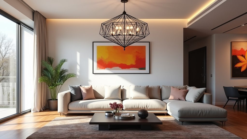modern geometric lighting accents