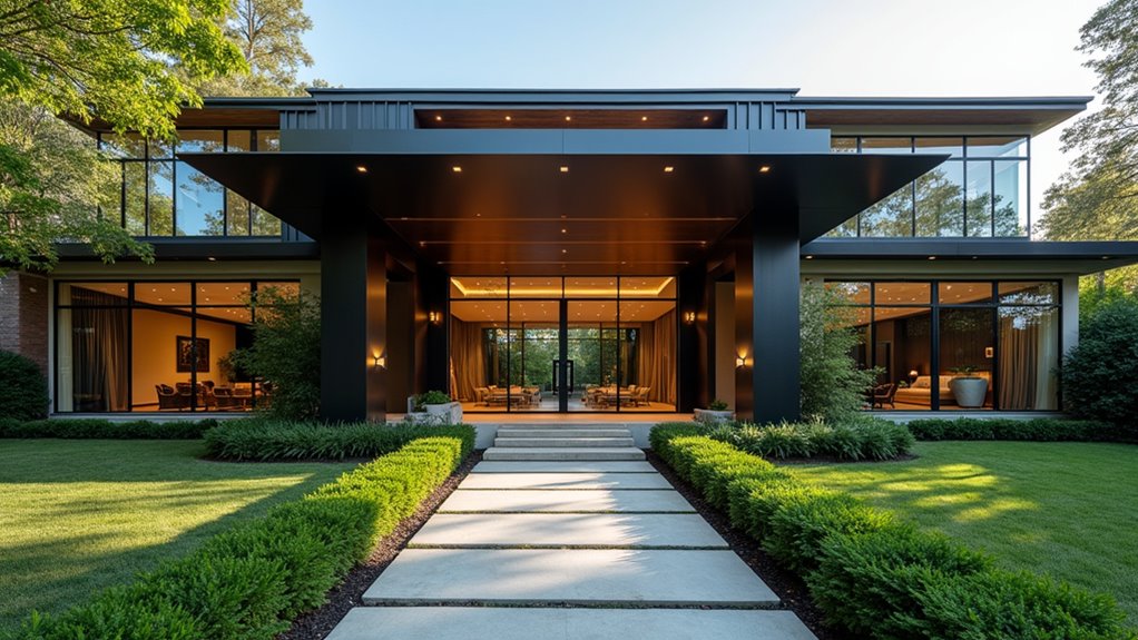 modern glass and metal