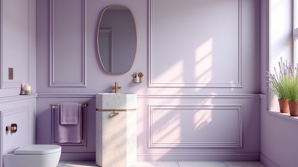 muted lilac bathroom elegance