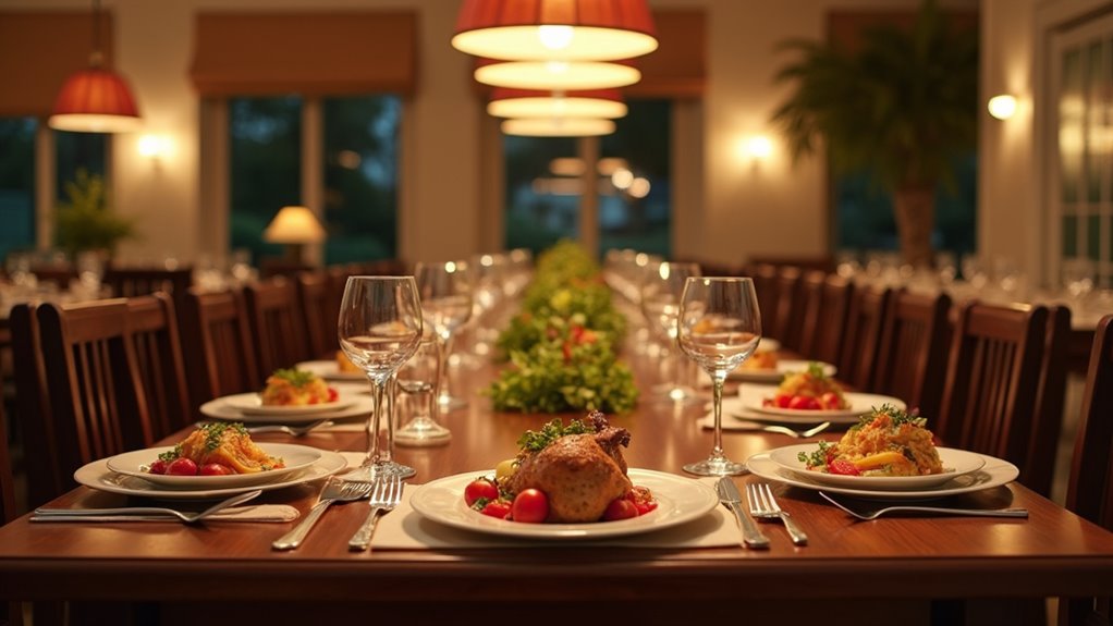 natural food presentation lighting