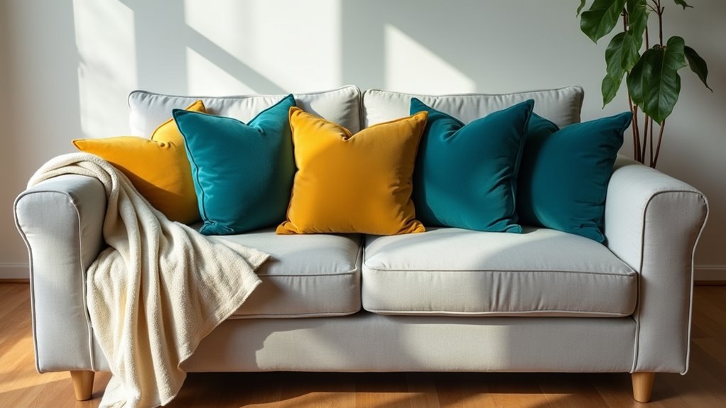 pillows and throws styling