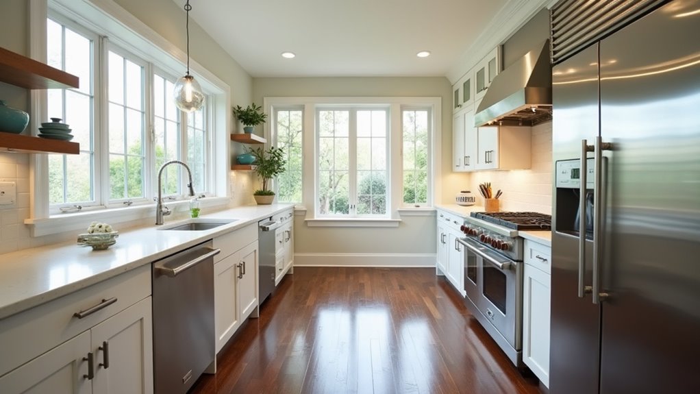 reflective surfaces enhance brightness