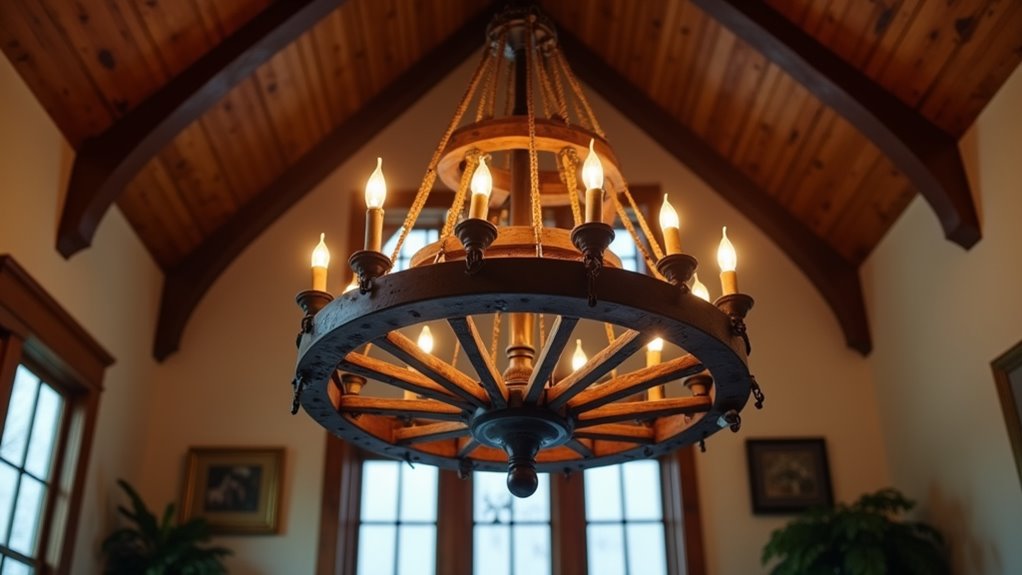 rustic elegant wagon wheel chandeliers