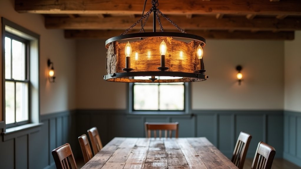 rustic metal wood chandeliers
