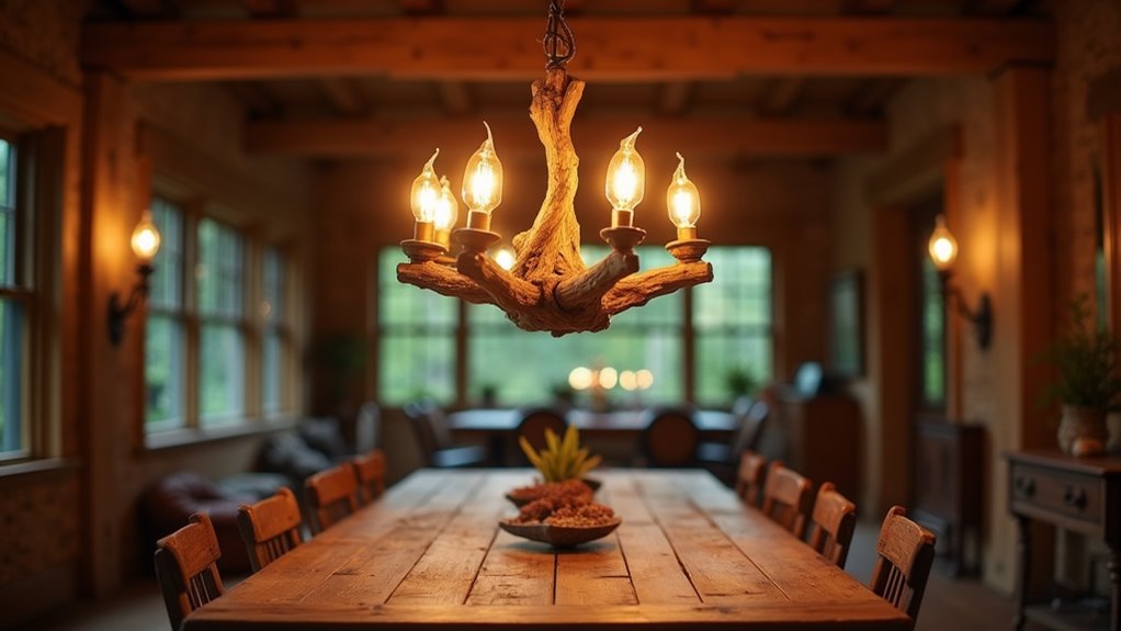 rustic oak chandelier elegance