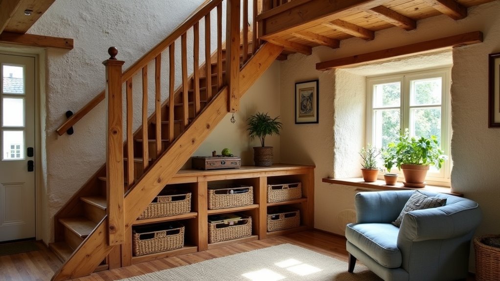rustic under stair storage solutions