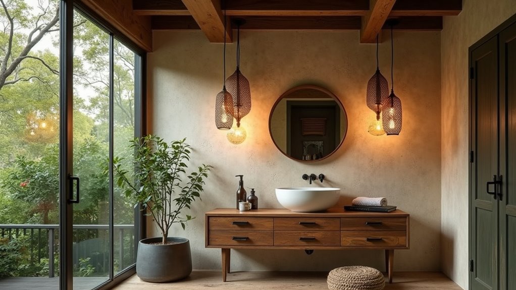 rustic wooden shades ambiance