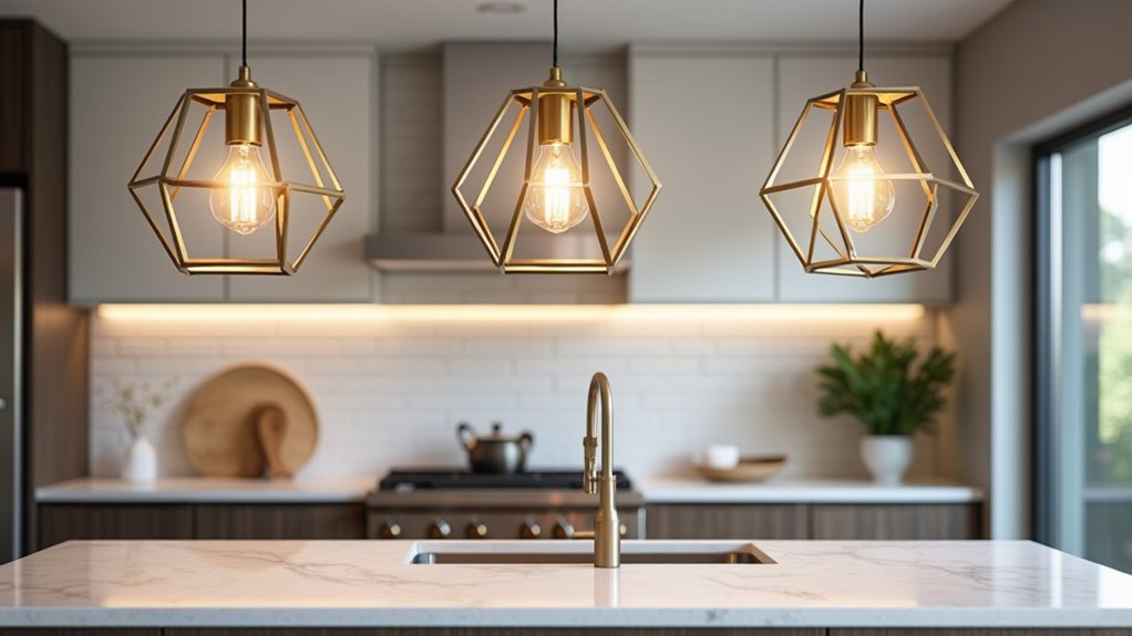 sculptural geometric pendant lighting