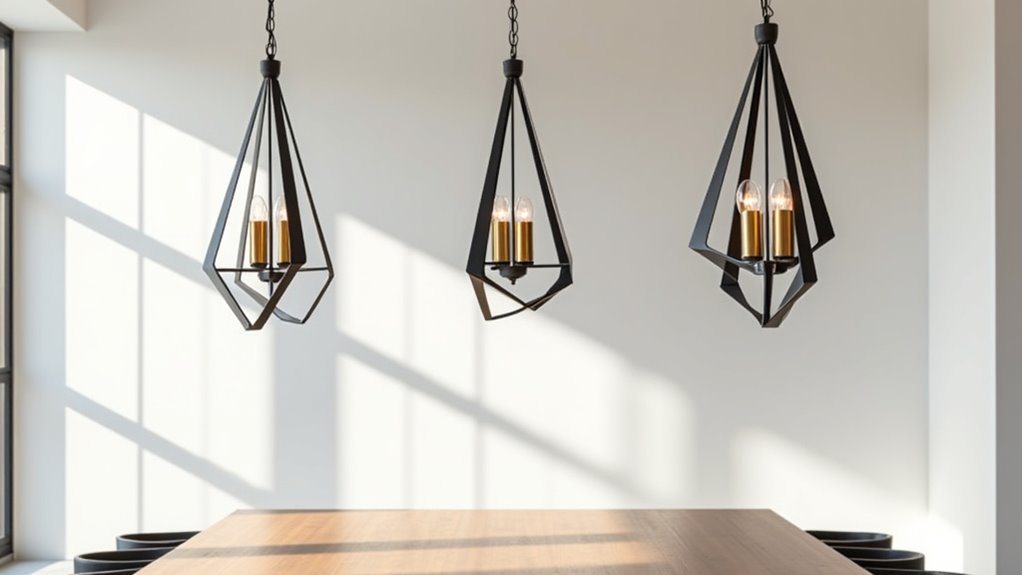 sculptural matte black chandelier
