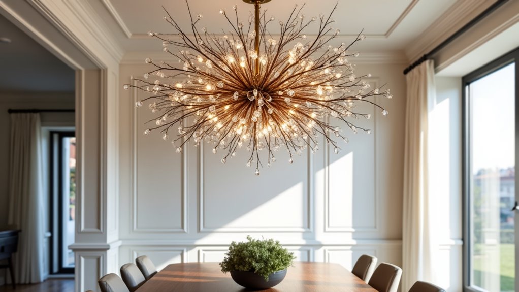 sculptural oversized dining chandeliers