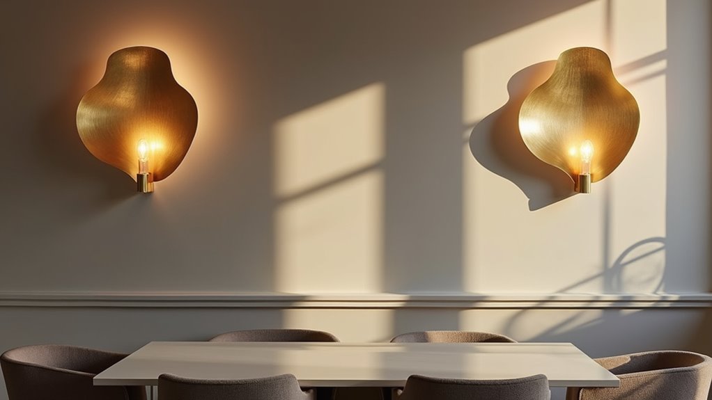 sculptural soft gold sconces