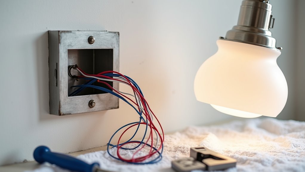 securely install light fixture