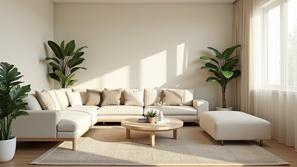 serene cream wall tranquility