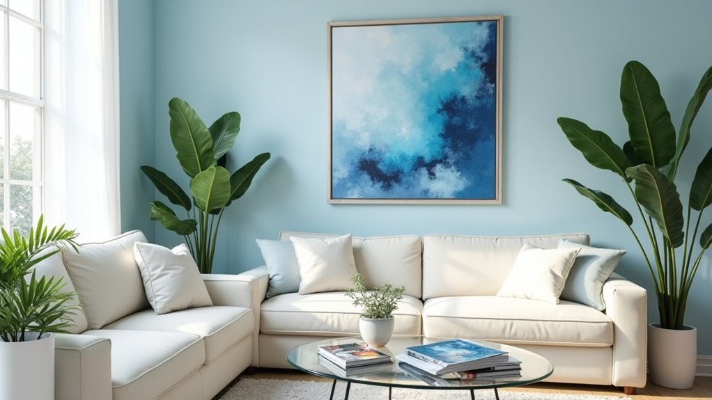 serene light blue ambiance