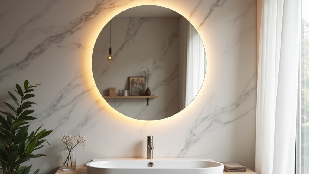 sleek functional illuminated mirror