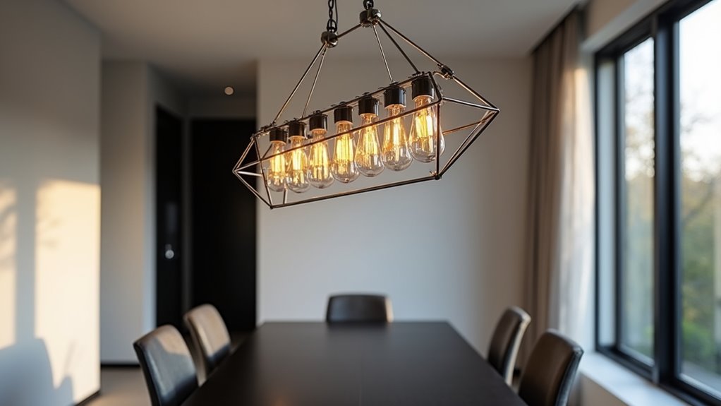 sleek geometric chandelier design