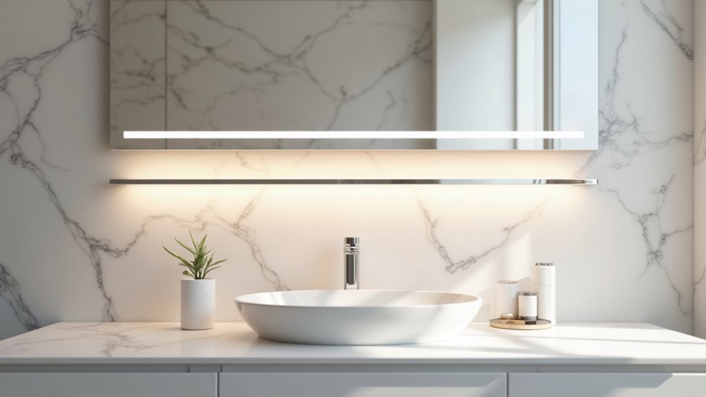 sleek led bathroom lighting