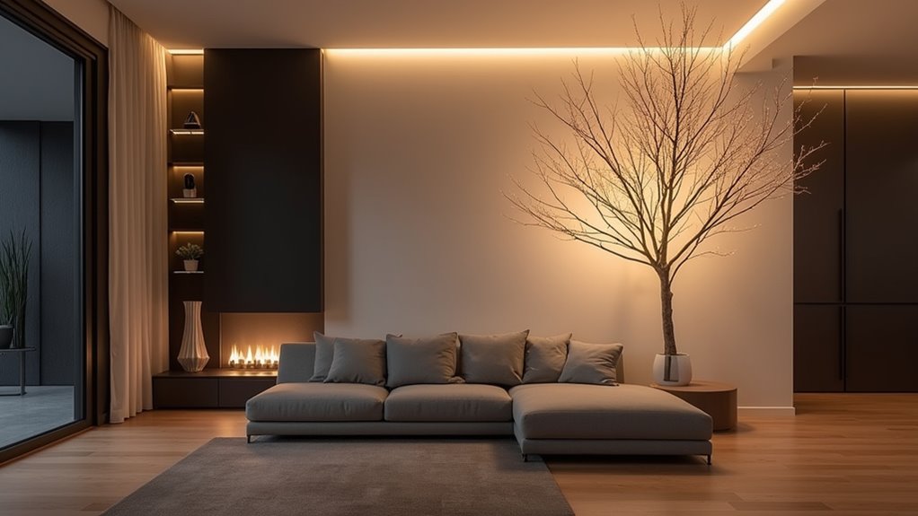 sleek lighted ficus tree