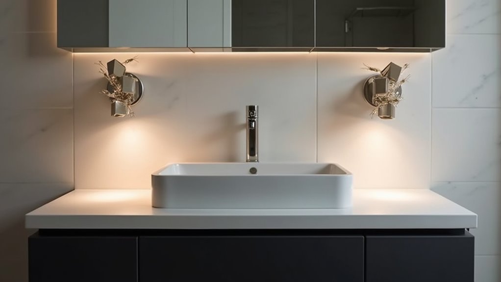 sleek minimalist bathroom lighting