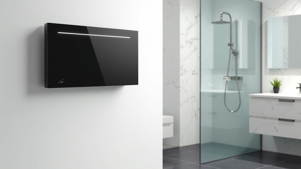sleek modern bathroom heater