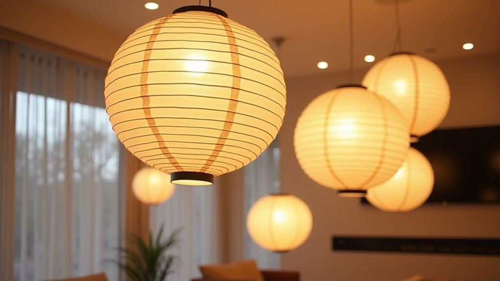 soft glowing oversized lanterns