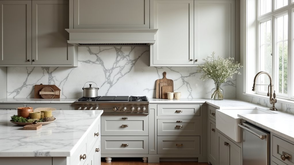 sophisticated grey marble kitchen