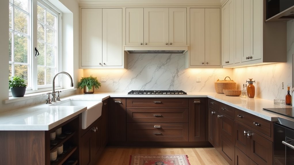 strategic cabinet color placement