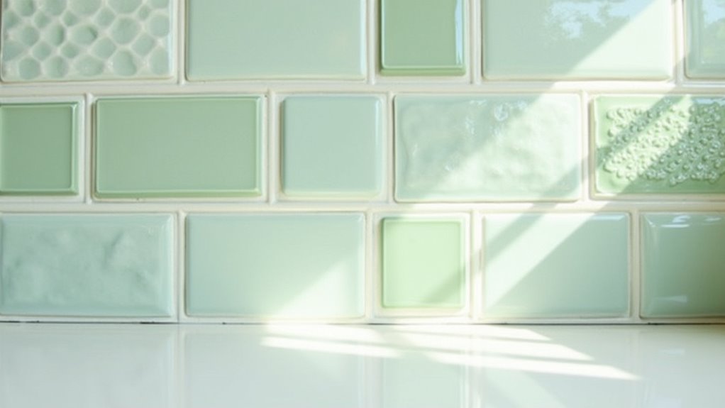 stunning light green kitchen tiles
