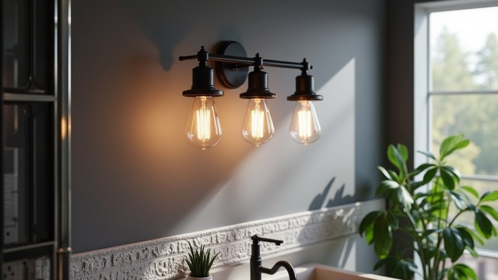 stylish industrial bathroom lighting