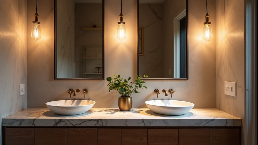 stylish pendant lights enhance bathrooms