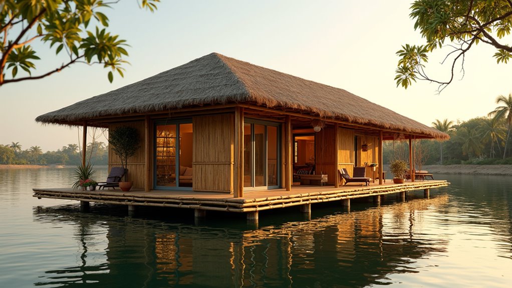 sustainable floating bamboo homes