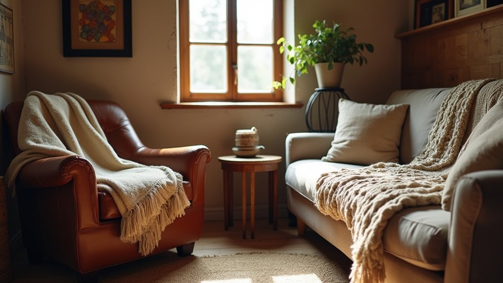textile layering creates rustic warmth