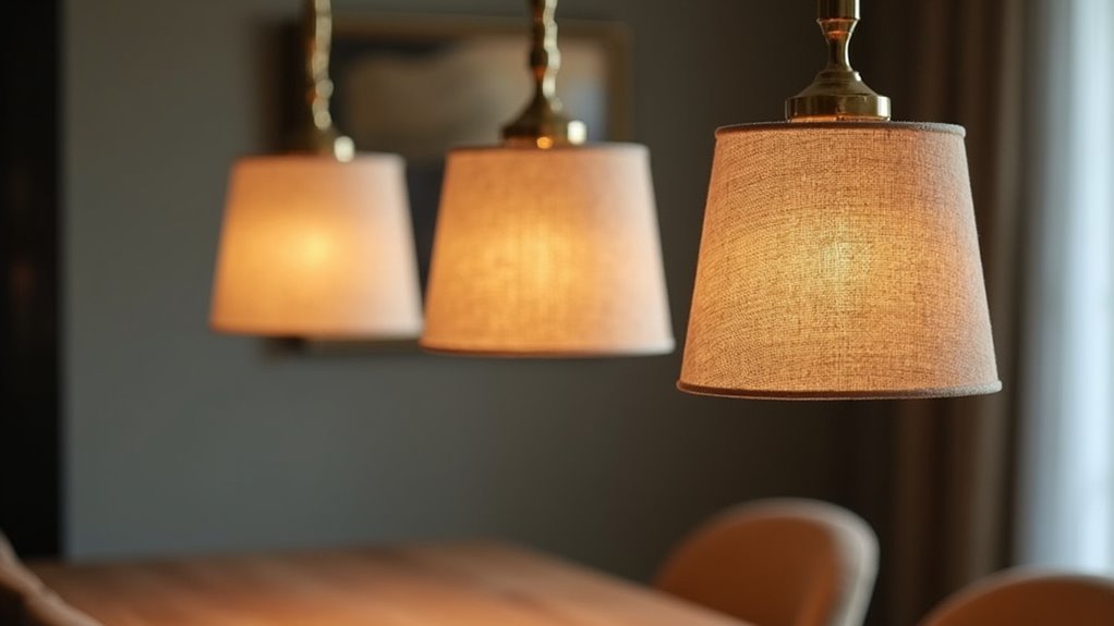 textured linen pendant lights