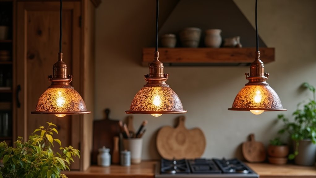 timeless antiqued copper lighting
