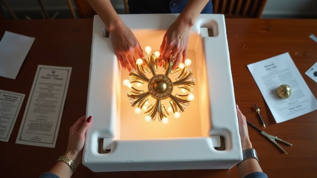 unboxing and assembling dining light