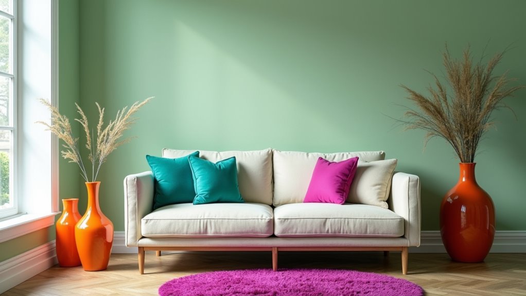 vibrant accents enhance spaces