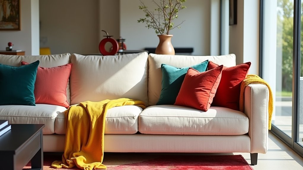 vibrant accents highlight decor