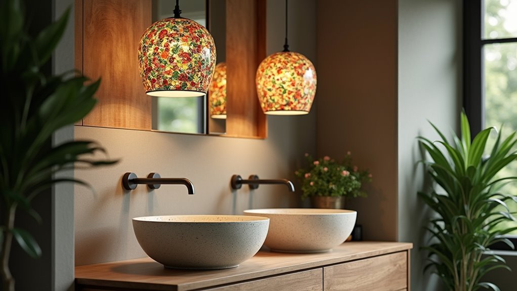 vibrant earthy terrazzo lighting