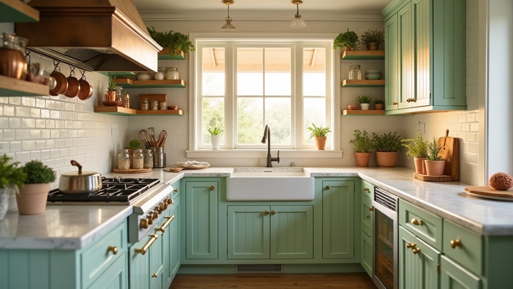 vintage mint green kitchens