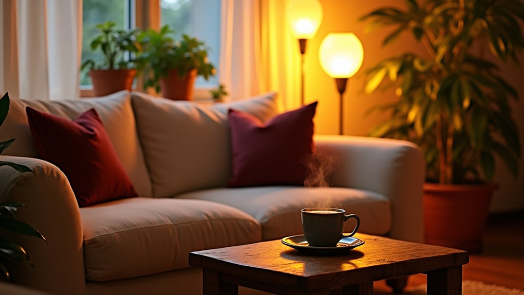 warm inviting living room