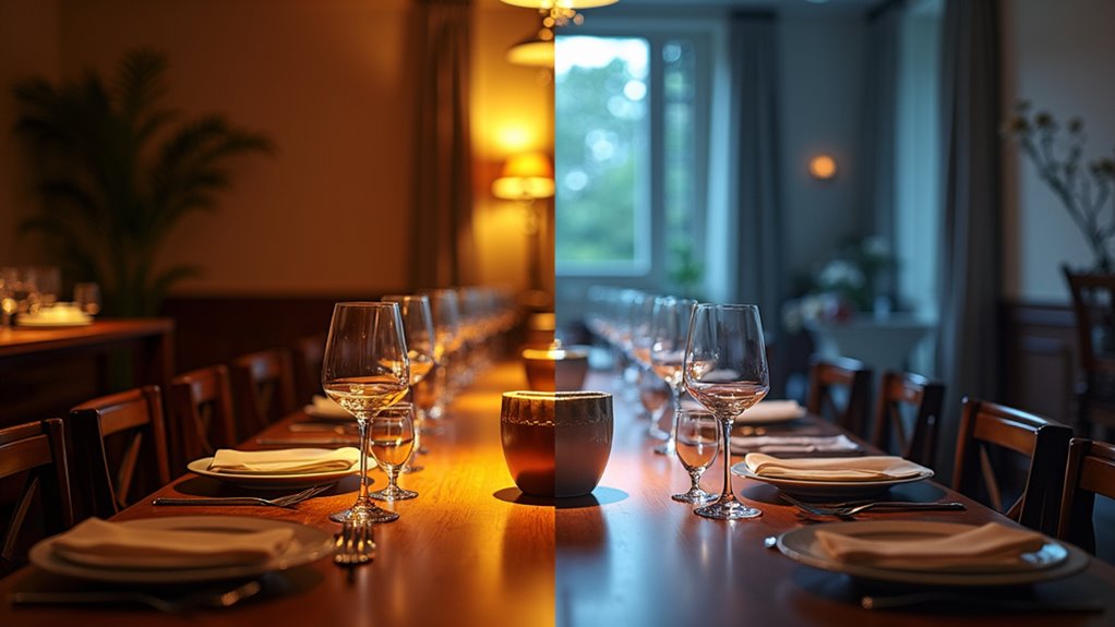 warm light influences dining experiences