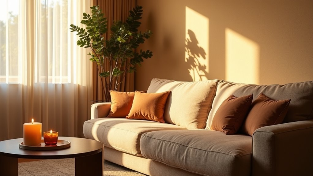 warm light living room tips