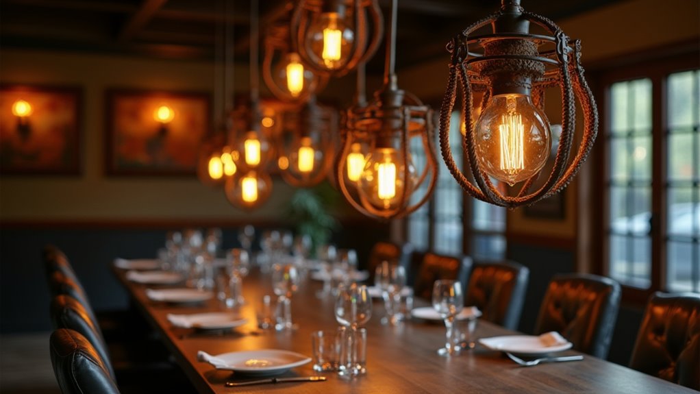 weathered iron dining fixtures