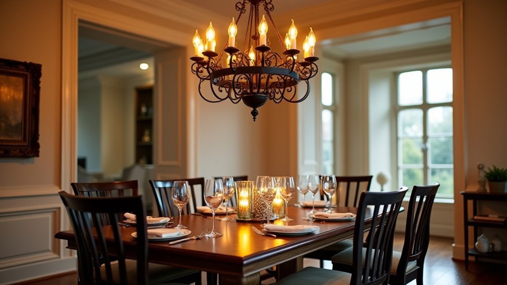 wrought iron brutalist chandelier