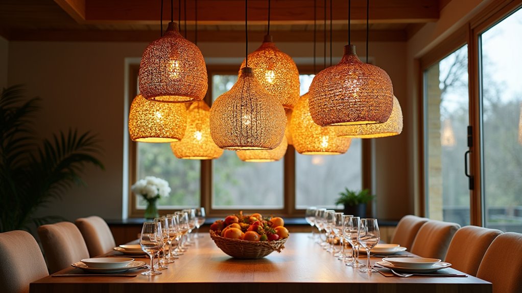 basket dining room lighting