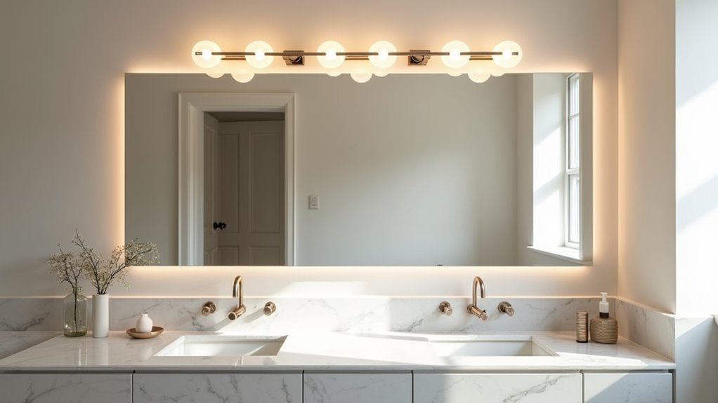 bathroom vanity light positioning